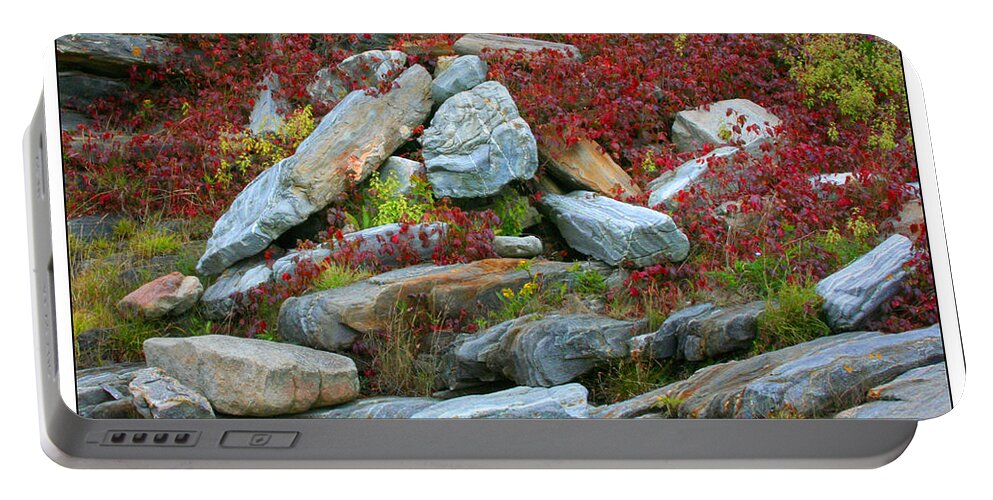 Rocks Portable Battery Charger featuring the photograph A Touch of Color by Mariarosa Rockefeller