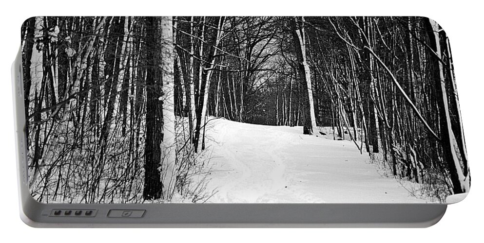Walk Portable Battery Charger featuring the photograph A Walk in Snow by Joe Faherty
