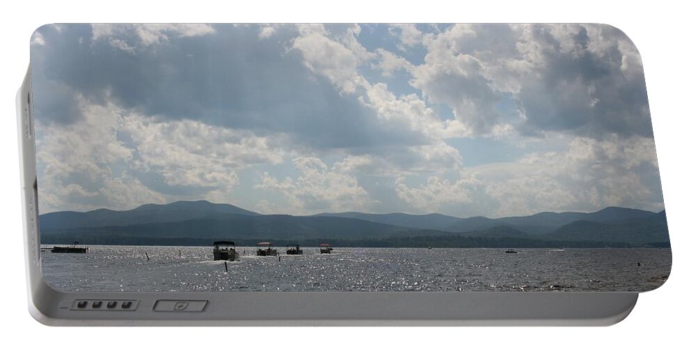 Barbara Bardzik Portable Battery Charger featuring the photograph A Weekend on the Water by Barbara Bardzik