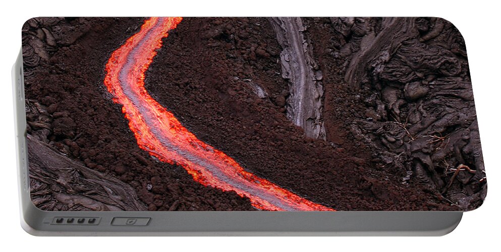 Aa Lava Flow Portable Battery Charger featuring the photograph Aa Lava Flow by Stephen & Donna O'Meara