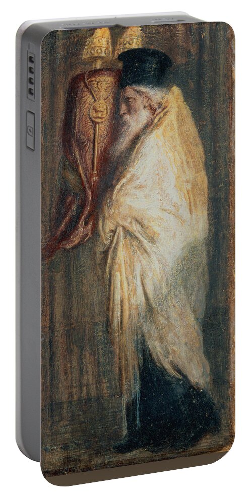 Old Portable Battery Charger featuring the painting Aaron With The Scroll Of The Law, 1875 by Simeon Solomon