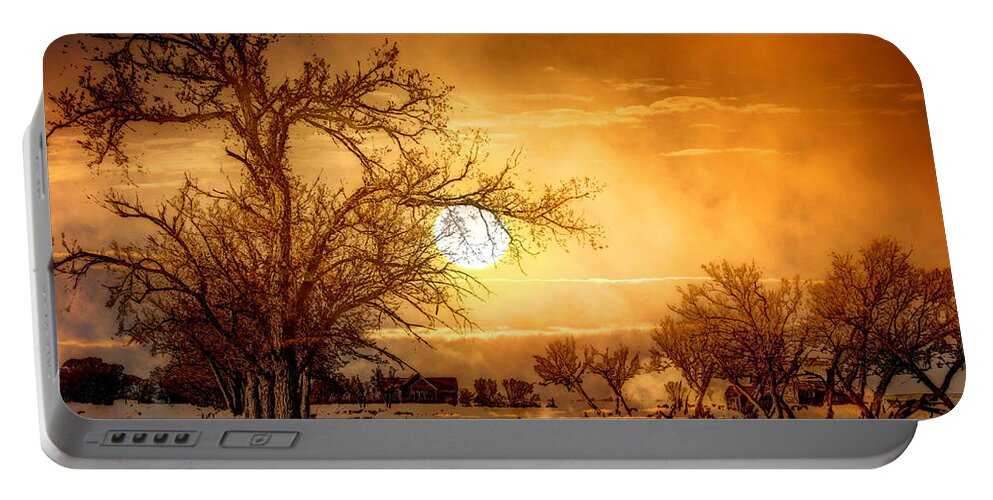 Andrea Lawrence Saskatchewan Artist Portable Battery Charger featuring the digital art Abandoned Farm by Andrea Lawrence