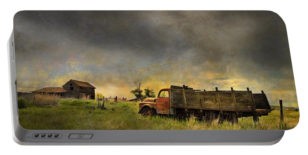 Dodge Portable Battery Charger featuring the photograph Abandoned Farm Truck by Theresa Tahara