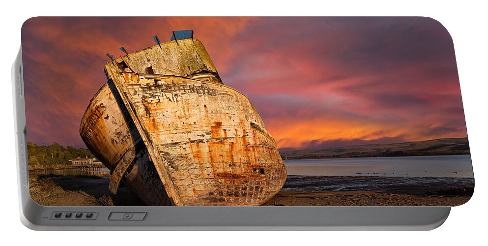 Fishing Boat Portable Battery Charger featuring the photograph Abandoned Fishing Boat at Inverness by Kathleen Bishop