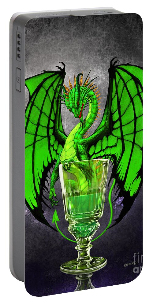 Dragon Portable Battery Charger featuring the digital art Absinthe Dragon by Stanley Morrison