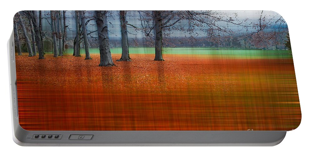 Abstract Portable Battery Charger featuring the photograph abstract atumn II by Hannes Cmarits