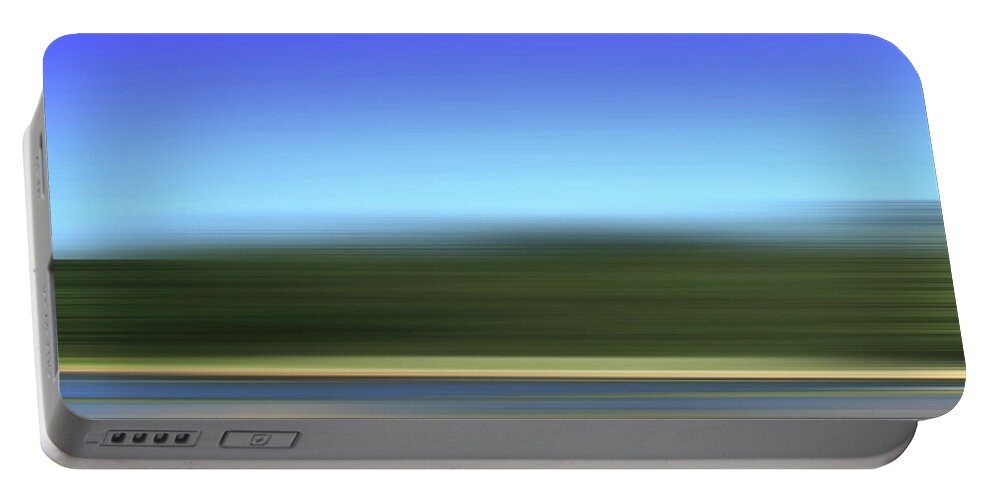 Abstract Portable Battery Charger featuring the photograph Abstract Blurred Motion Road And Grass by Ikon Ikon Images
