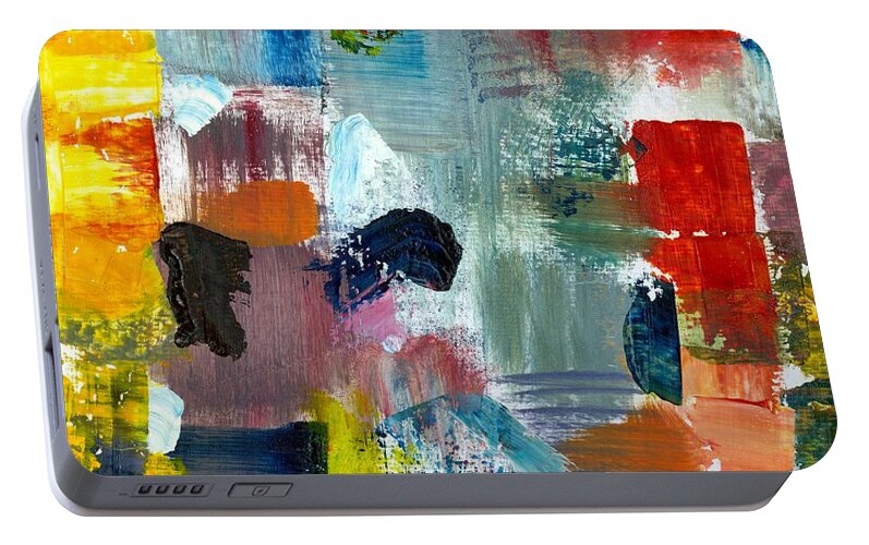 Abstract Collage Portable Battery Charger featuring the painting Abstract Color Relationships lV by Michelle Calkins