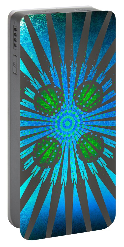 Blue Portable Battery Charger featuring the digital art Abstract Creation Series 7 by Teri Schuster