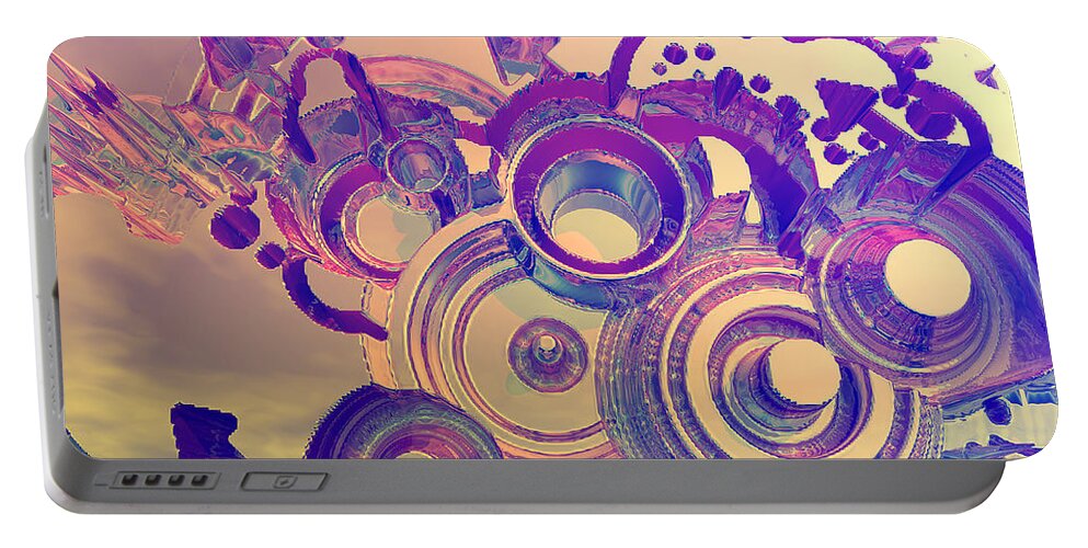 Abstract Portable Battery Charger featuring the digital art Abstract Impressions by Phil Perkins