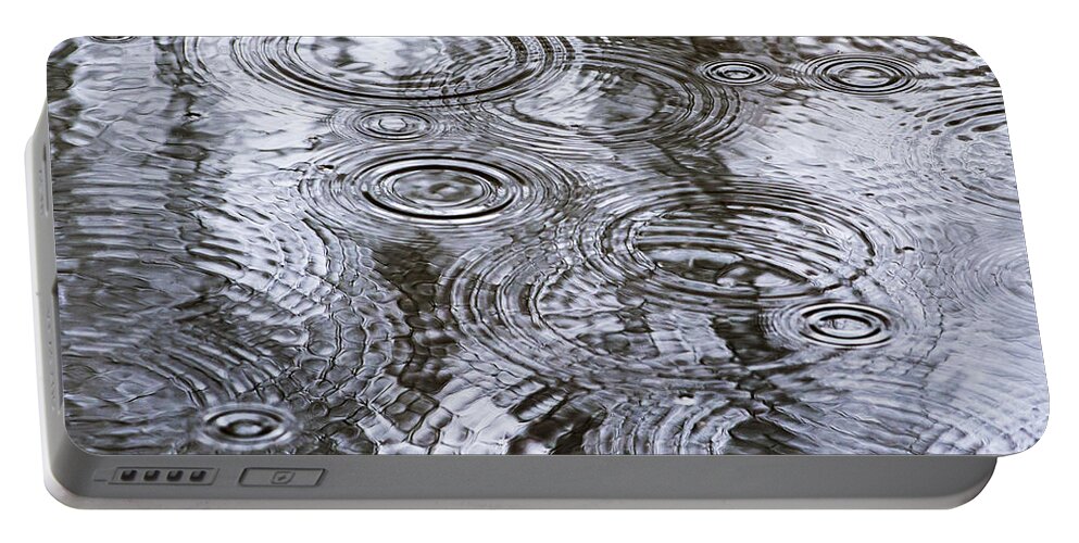 Water Portable Battery Charger featuring the photograph Abstract Raindrops by Christina Rollo