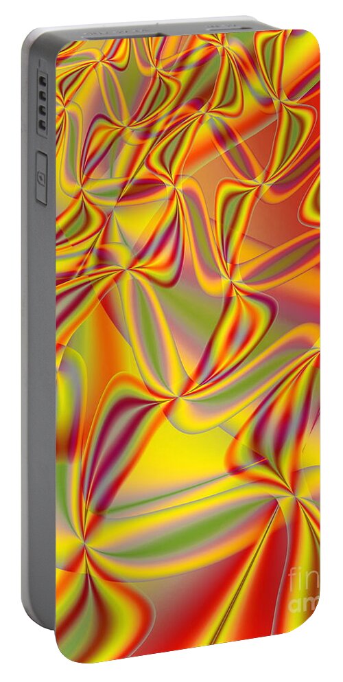 Ribbons Portable Battery Charger featuring the digital art Abstract Ribbons by Sharon Woerner