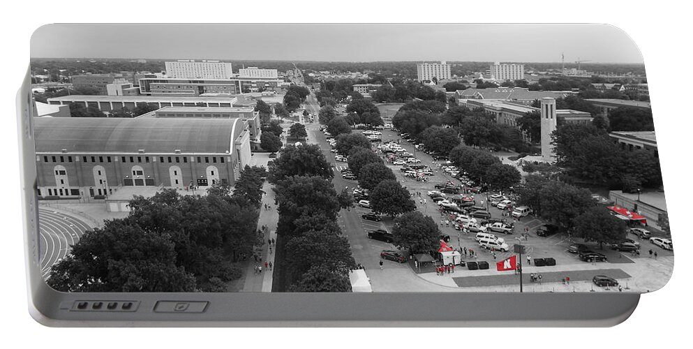 Unl Portable Battery Charger featuring the photograph Across Campus by Caryl J Bohn