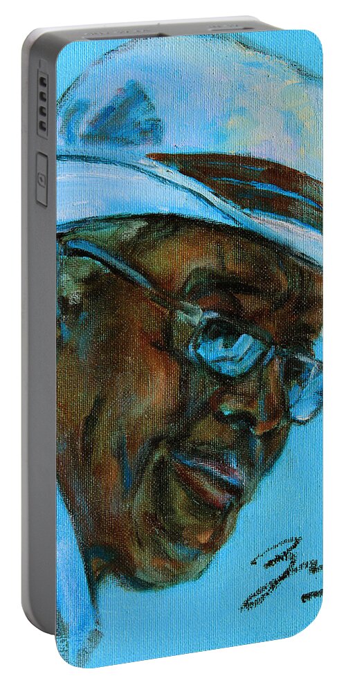 African American Portable Battery Charger featuring the painting African American 9 by Xueling Zou