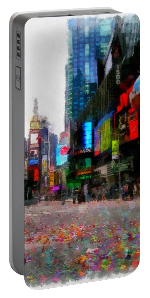 Manhattan Portable Battery Charger featuring the photograph After the Parade by Mick Flynn