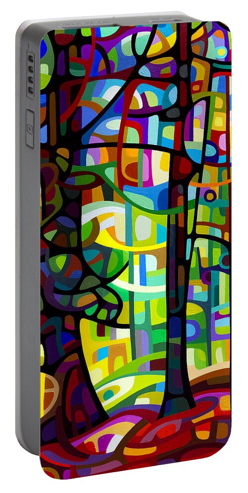 Art Portable Battery Charger featuring the painting After the Rain by Mandy Budan