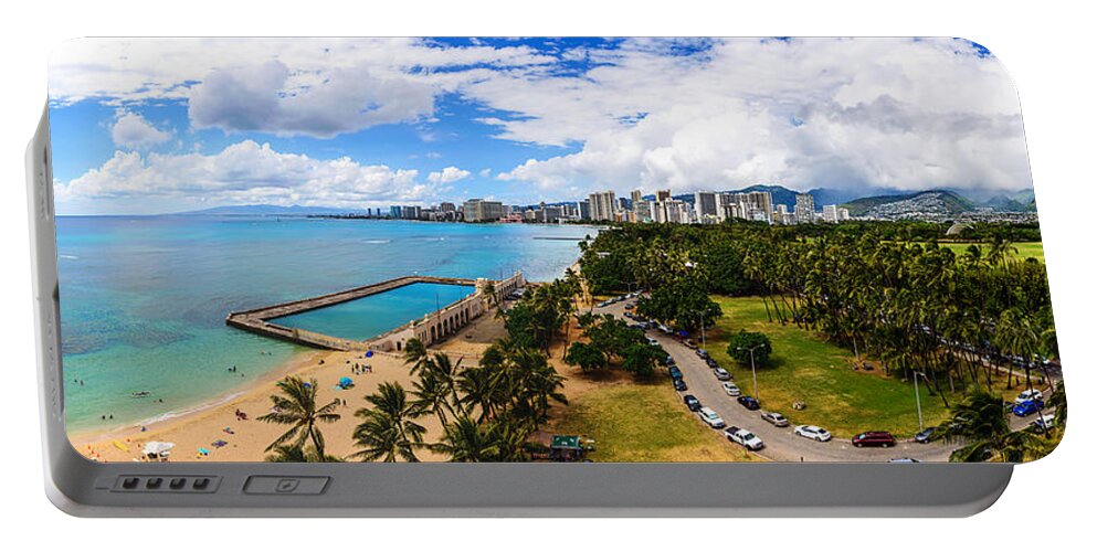 Paradise Portable Battery Charger featuring the photograph Afternoon on Waikiki by Jason Chu