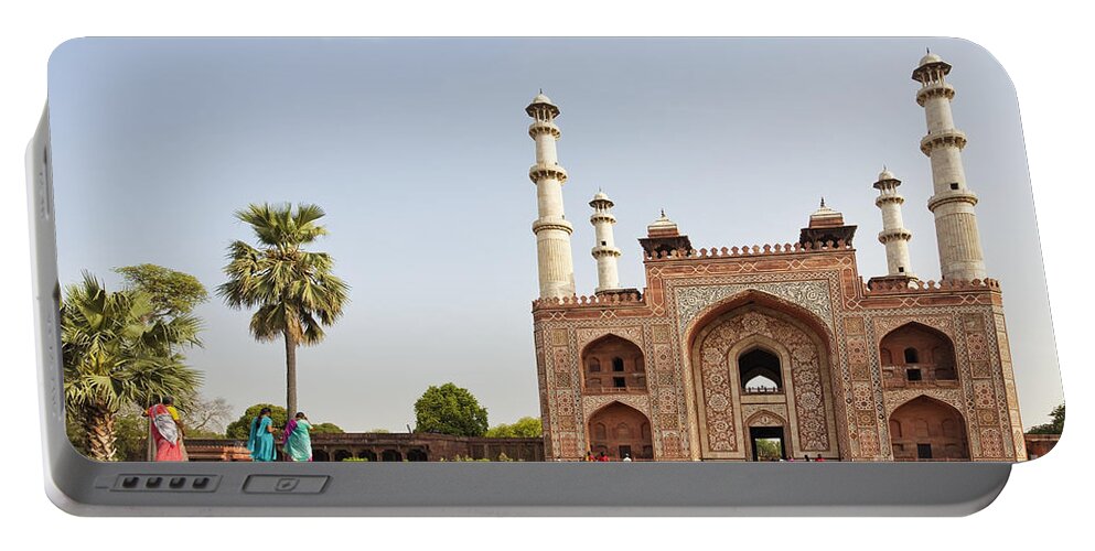 Agra Portable Battery Charger featuring the photograph Akbar's Tomb in India by Bryan Mullennix