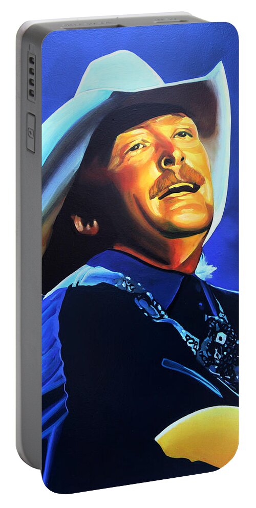 Alan Jackson Portable Battery Charger featuring the painting Alan Jackson Painting by Paul Meijering