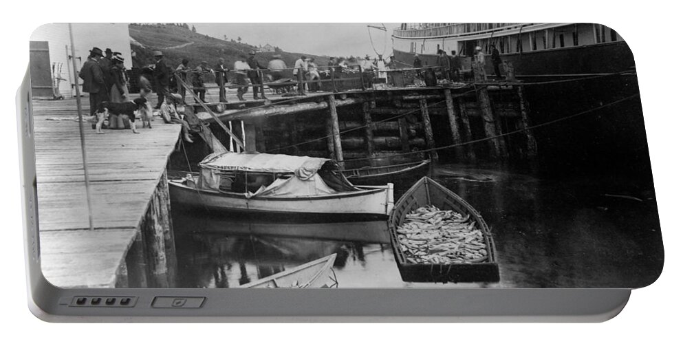 1899 Portable Battery Charger featuring the photograph Alaska Fishing Boat, 1889 by Granger