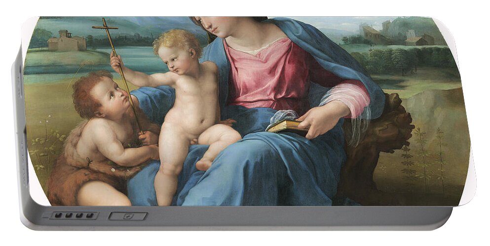 Raphael Portable Battery Charger featuring the painting Alba Madonna by Raphael