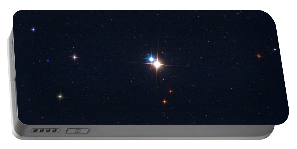 Science Portable Battery Charger featuring the photograph Albireo In Cygnus by John Chumack