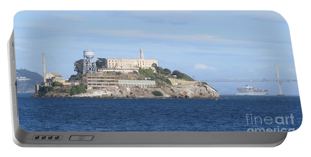 Usa Portable Battery Charger featuring the photograph Alcatraz Island by Mary Mikawoz