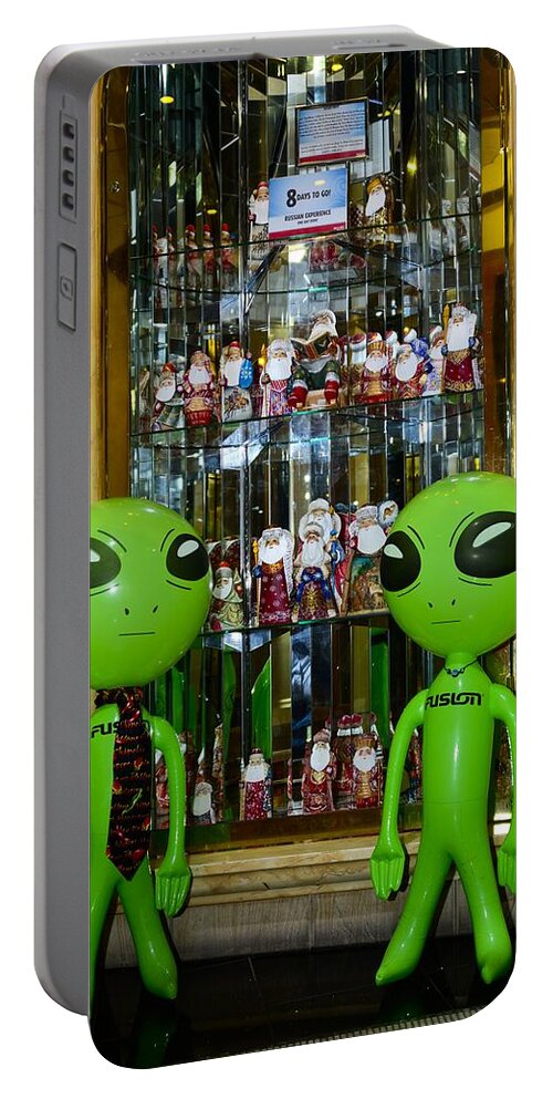 Alien Portable Battery Charger featuring the photograph Alien Christmas Tour by Richard Henne