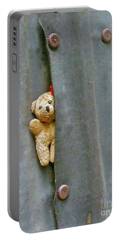 Teddy Bear Portable Battery Charger featuring the photograph All Alone Am I by Patsy Walton