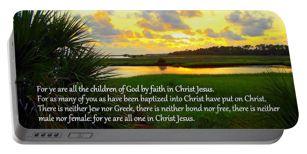 Scripture Portable Battery Charger featuring the photograph All One in Christ Jesus by Sheri McLeroy
