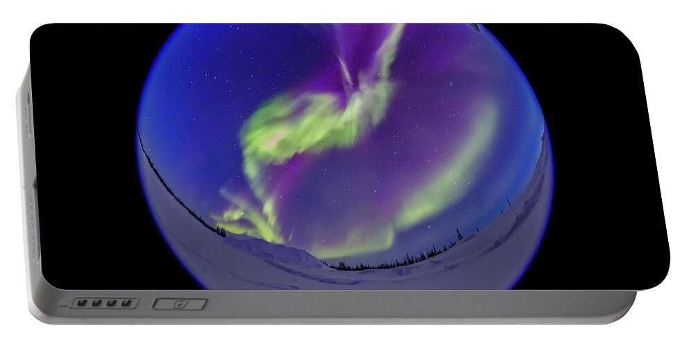 360 Portable Battery Charger featuring the photograph All-sky Aurora In The Twilight by Alan Dyer