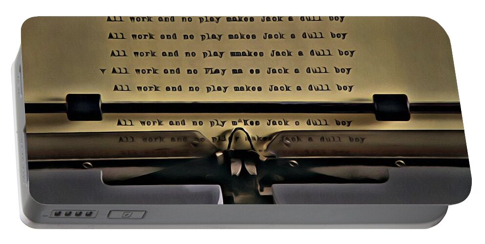 All Work And No Play Makes Jack A Dull Boy Portable Battery Charger featuring the painting All work and no play makes Jack a dull boy by Florian Rodarte