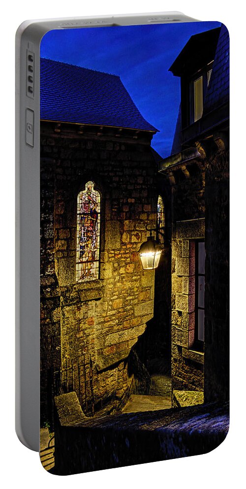 Alley Portable Battery Charger featuring the photograph Alley in Mont Saint Michel by Weston Westmoreland