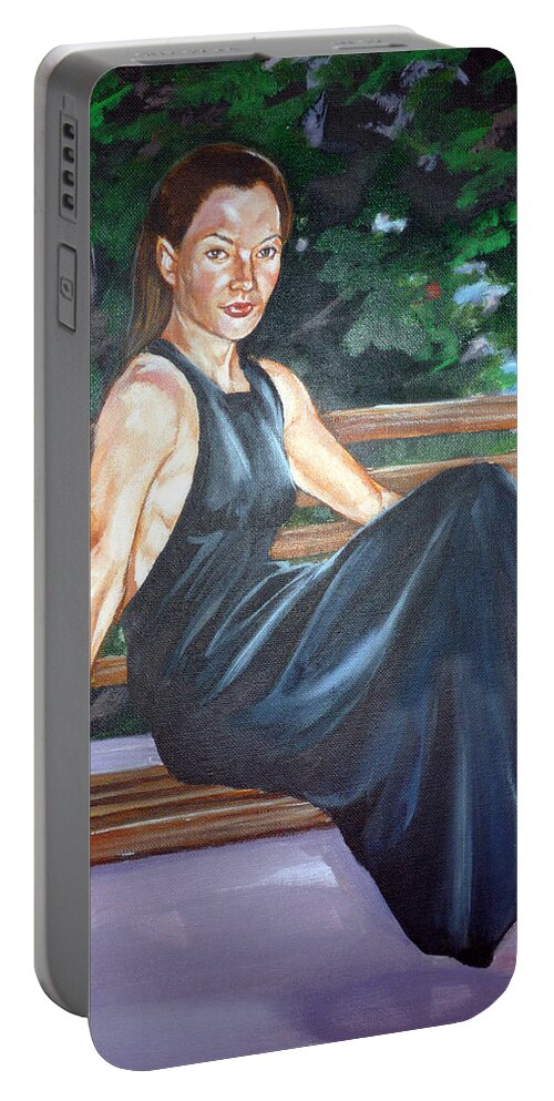 Sexy Portable Battery Charger featuring the painting Allison two by Bryan Bustard