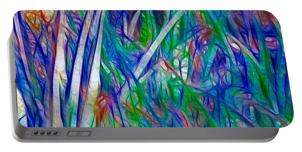 Nature Portable Battery Charger featuring the painting Aloe Abstract by Omaste Witkowski