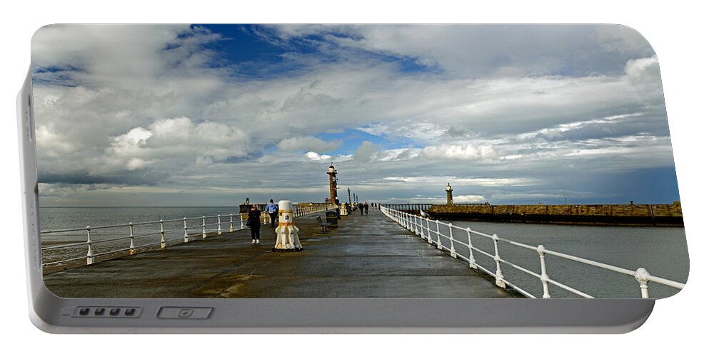 Britain Portable Battery Charger featuring the photograph Along The West PIer - Whitby by Rod Johnson