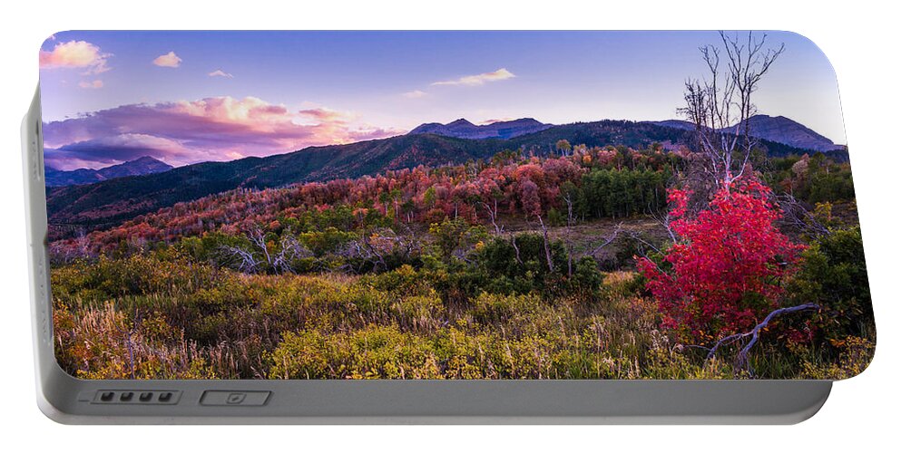 Sunset Portable Battery Charger featuring the photograph Alpine Fall by Chad Dutson