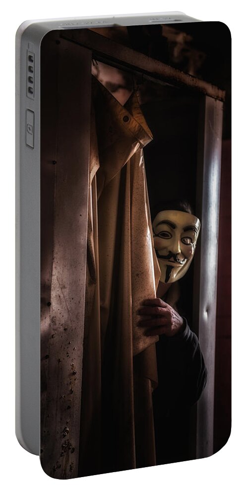 Guy Fawke Portable Battery Charger featuring the photograph Always Watching by Rob Dietrich
