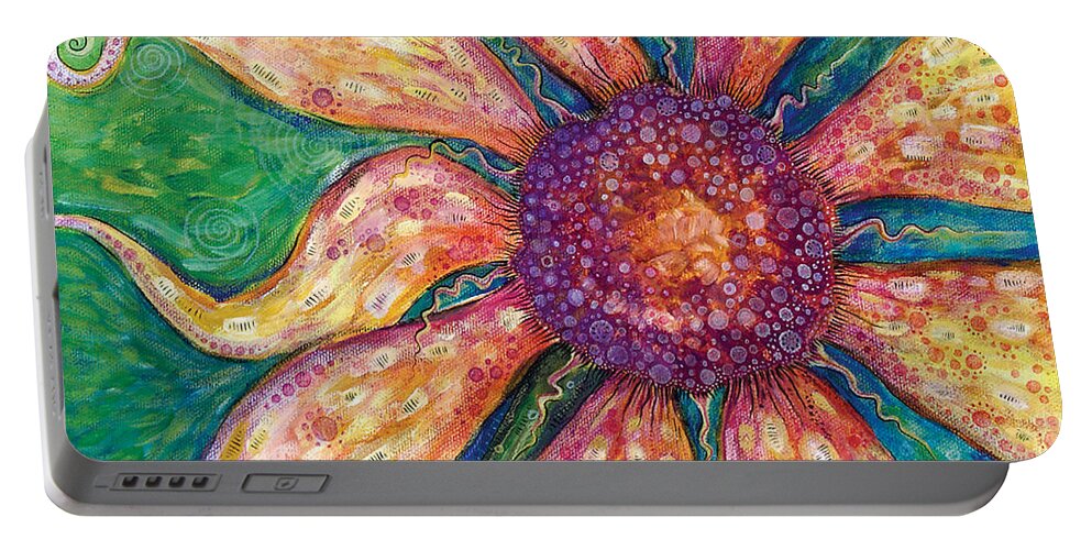 Floral Portable Battery Charger featuring the painting Ambition by Tanielle Childers
