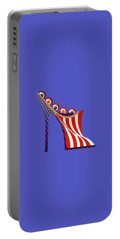 Shoes Portable Battery Charger featuring the painting American Mule by Deborah Runham
