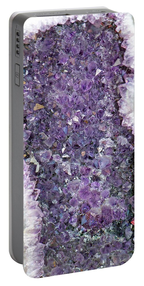 Purple Portable Battery Charger featuring the photograph Amethyst Geode by Tikvah's Hope