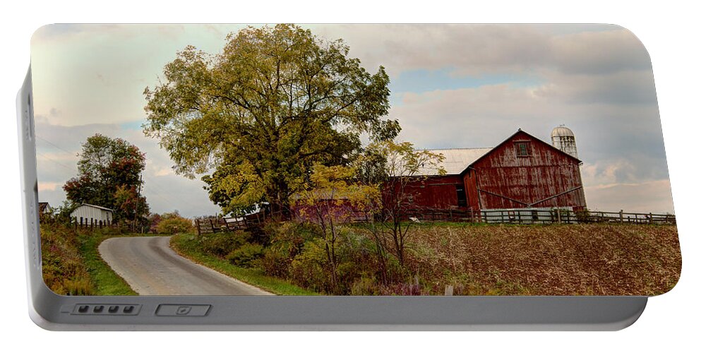 Farm Portable Battery Charger featuring the photograph Amish Farm II by Ann Bridges