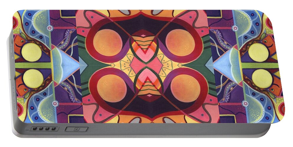 Abstract Portable Battery Charger featuring the digital art AN ACT IN BALANCE - The Joy of Design Series Arrangement by Helena Tiainen