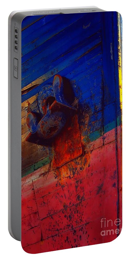Abstract Portable Battery Charger featuring the photograph Anchor and Bow by Lauren Leigh Hunter Fine Art Photography
