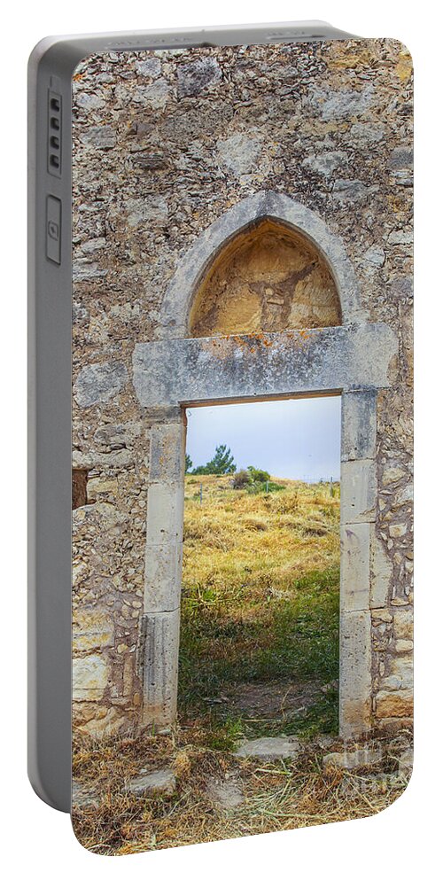 Monastary Portable Battery Charger featuring the photograph Ancient monastary in Crete by Patricia Hofmeester
