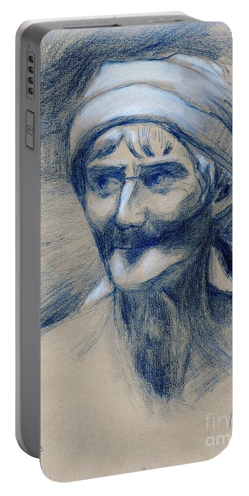 Ancient Portable Battery Charger featuring the drawing Ancient sculpture studies_9 by Karina Plachetka