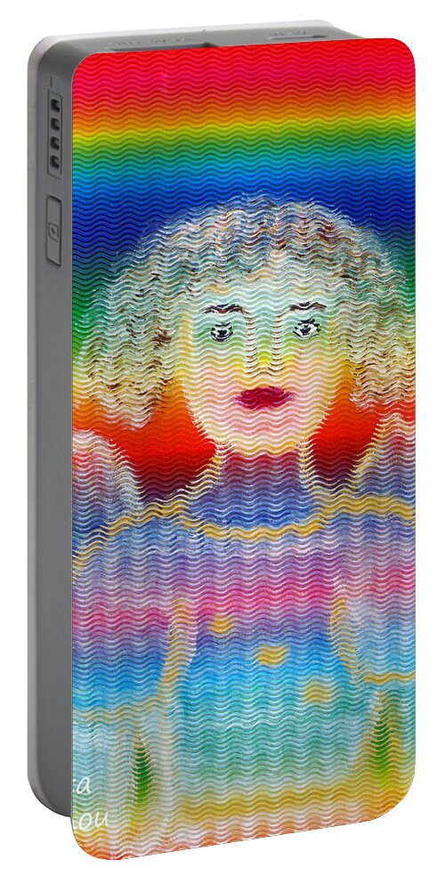 Angel Portable Battery Charger featuring the painting Angel by Augusta Stylianou