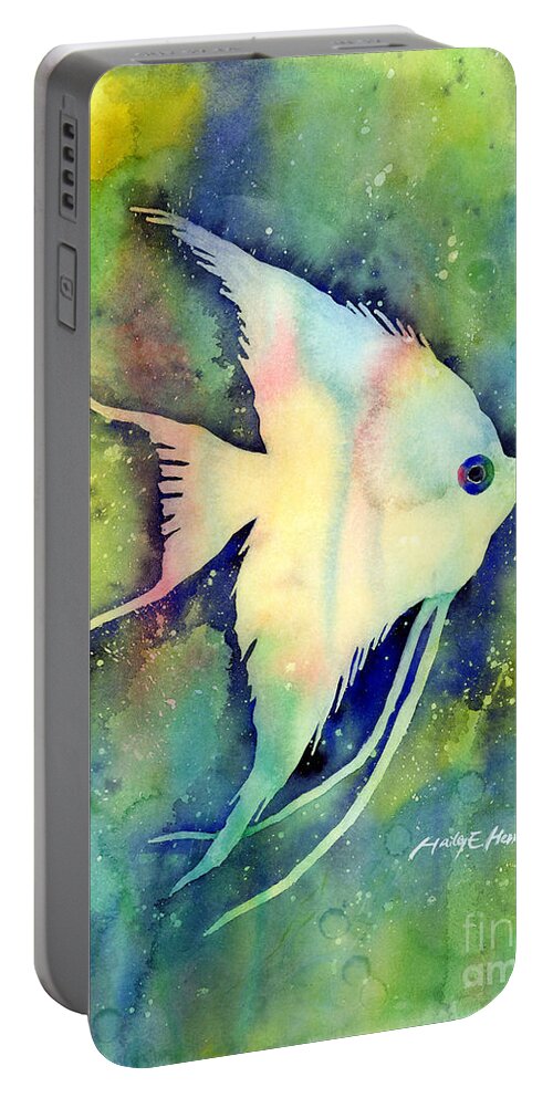 Fish Portable Battery Charger featuring the painting Angelfish I by Hailey E Herrera
