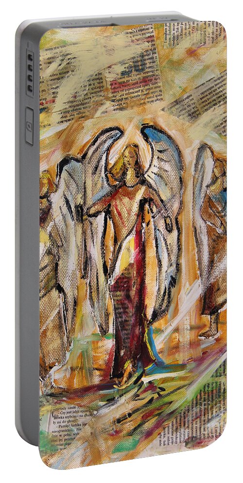 Angels Homecoming Portable Battery Charger featuring the painting Angels Homecoming by Dariusz Orszulik