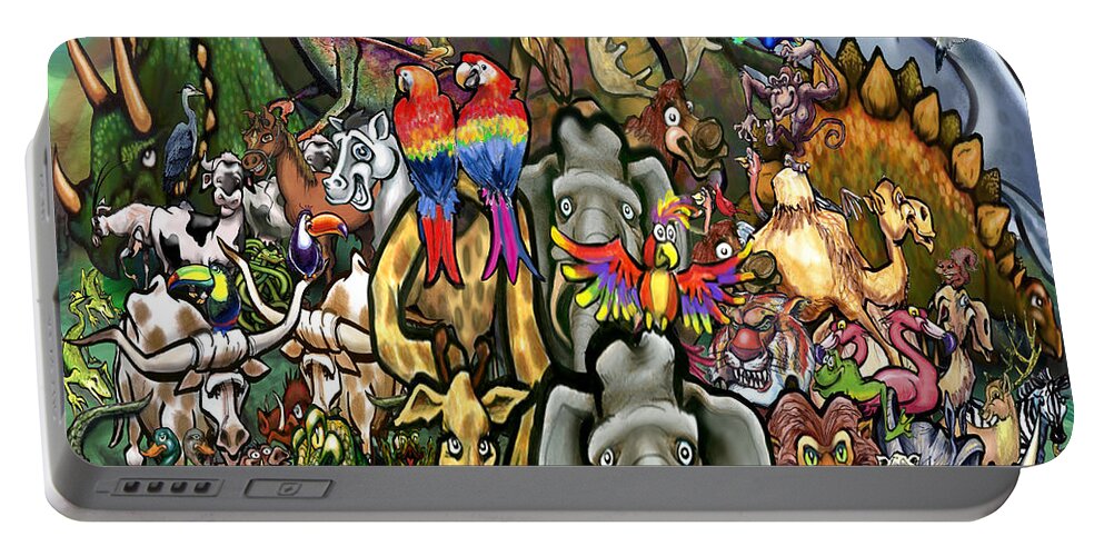 Animal Portable Battery Charger featuring the digital art Animals Great and Small by Kevin Middleton